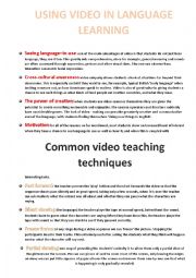 English Worksheet: Teaching with Video / Movie