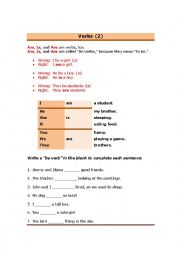 English Worksheet: TO BE verb