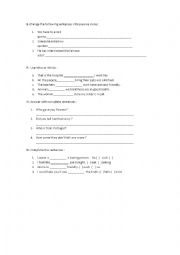 English Worksheet: Review