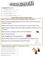 English Worksheet: GOING SHOPPING 