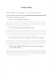 English Worksheet: The Dark Origins of Fairy Tales