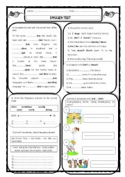 English Worksheet: Test for secondary school beginners 