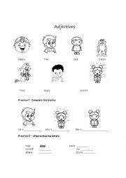 English Worksheet: Adjectives: Feelings 2