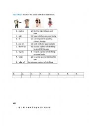 English Worksheet: CLOTHES 3. (matching exercise)