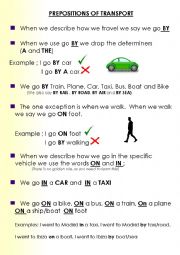 Prepositions of Transport