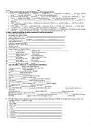 English Worksheet: test present simple continuous times and dates who which 