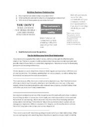 English Worksheet: Business relationships