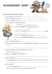 English Worksheet: Scavenger Hunt_Project 1 Fourth Edition Oxford 
