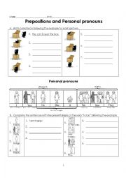 English Worksheet: PREPOSITIONS AND PERSONAL PRONOUNS