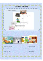 English Worksheet: Rooms of the house