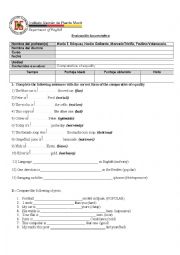 English Worksheet: comparatives of equallity