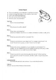 English Worksheet: Oral Animal Report 