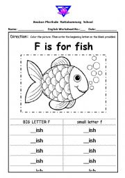 English Worksheet: F IS FOR FISH