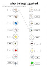 English Worksheet: What belongs together?