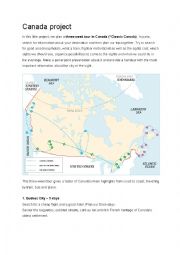 English Worksheet: Canada Travel Project