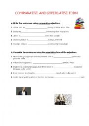English Worksheet: COMPARATIVE AND SUPERLATIVE FORMS