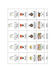 English Worksheet: Picture/daily schedule for new ESL student