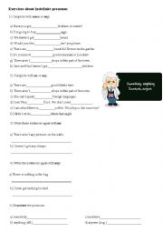 English Worksheet:  indefinite pronouns