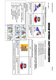 English Worksheet: past progressive Group session