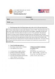 English Worksheet: Olympic games