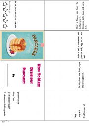 English Worksheet: How to make pancakes Recipe Mini-book