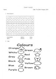 English Worksheet: Family and Colors