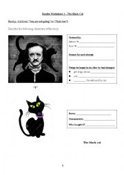 English Worksheet: The black cat and other stories