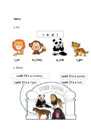 English Worksheet: Zoo Animals 