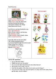 FAIRYLAND (a poem + questions + a writing task)