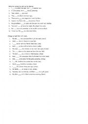 English Worksheet: be verbs & action verbs