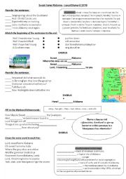 English Worksheet: Sweet home Alabama