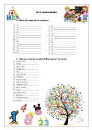 English Worksheet: Numbers