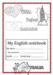 English Worksheet: English Notebook Cover