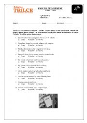 English Worksheet: QUIZ