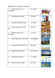 English Worksheet: GEOGRAPHY + CITY (matching exercise)