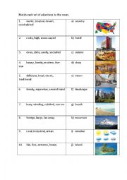 English Worksheet: GEOGRAPHY + CITY (matching exercise)