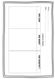 English Worksheet: classroom rules