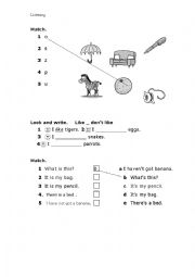 listening assessment  letters and grammer