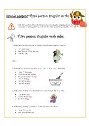 English Worksheet: Third person singular verbs