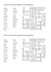 English Worksheet: Crossword (superlative)