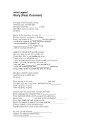 English Worksheet: Glory