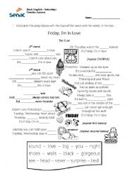 English Worksheet: Complete the song!