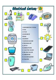 English Worksheet: Electrical Devices Part 1