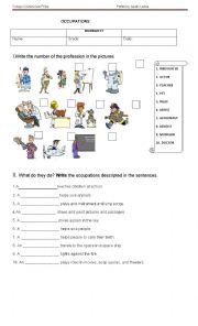 English Worksheet: Proffessions