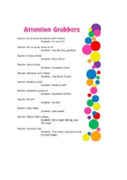English Worksheet: Attention Grabbers