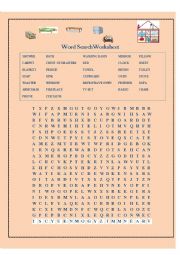 English Worksheet: Wordsearch
