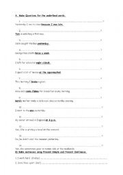 English Worksheet: question tags, wh- questions, countables uncountables