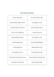 English Worksheet: Past Perfect Pictionary
