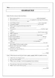 English Worksheet: Grammar revision