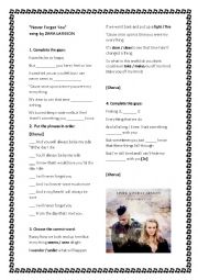 English Worksheet: Song - Never Forget You - Zara Larsson